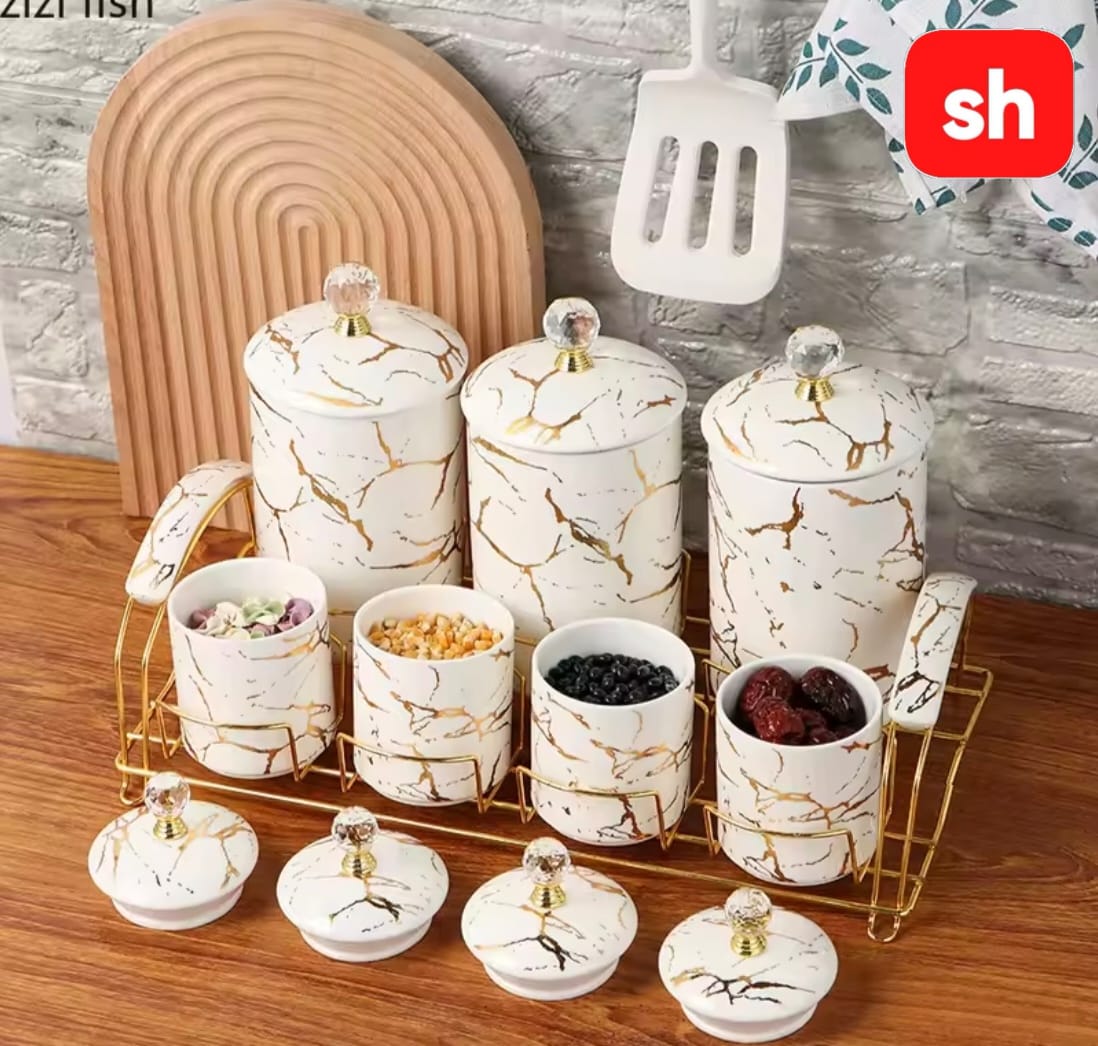 7pcs Luxury ceramic sealed pot