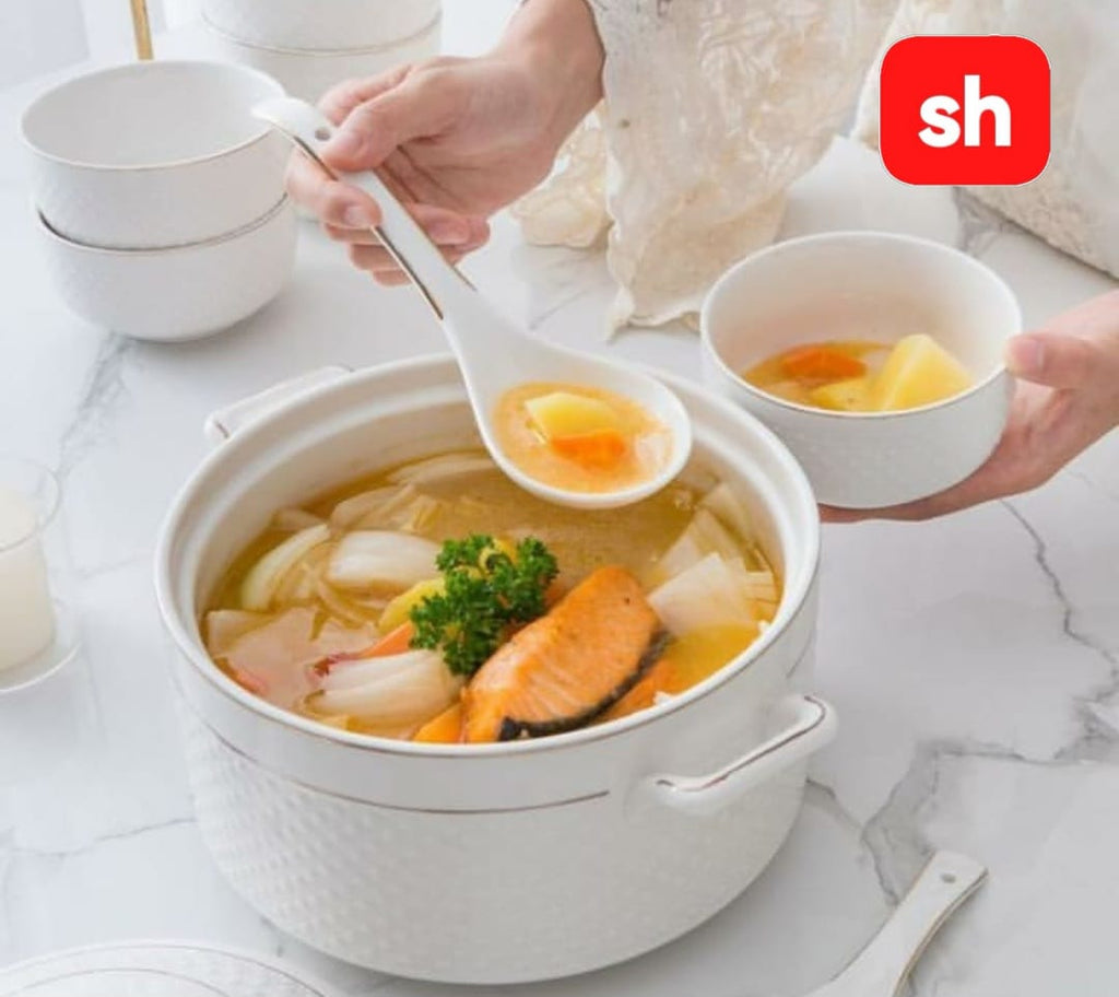 Fine porcelain soup pot set